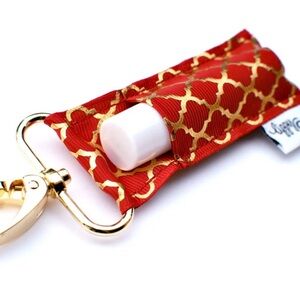 Burgundy Gold Quatrefoil LippyClip Lip Product Holder